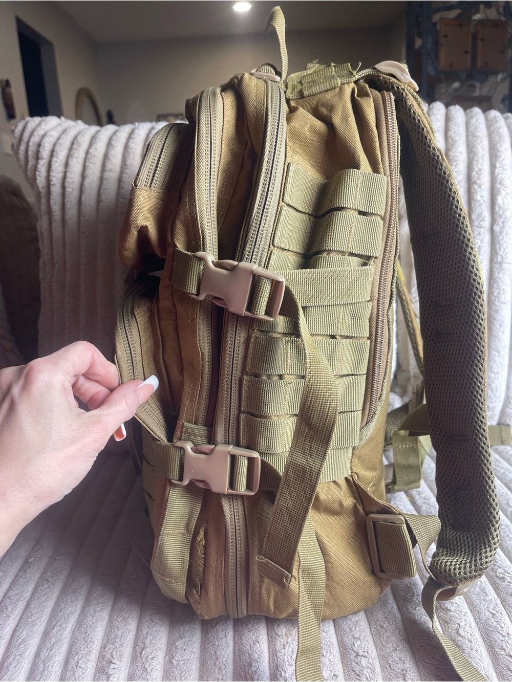 Tactical Military Backpack Coyote Tan MOLLE 3-Day Assault Rucksack Bag - Picture 4 of 7